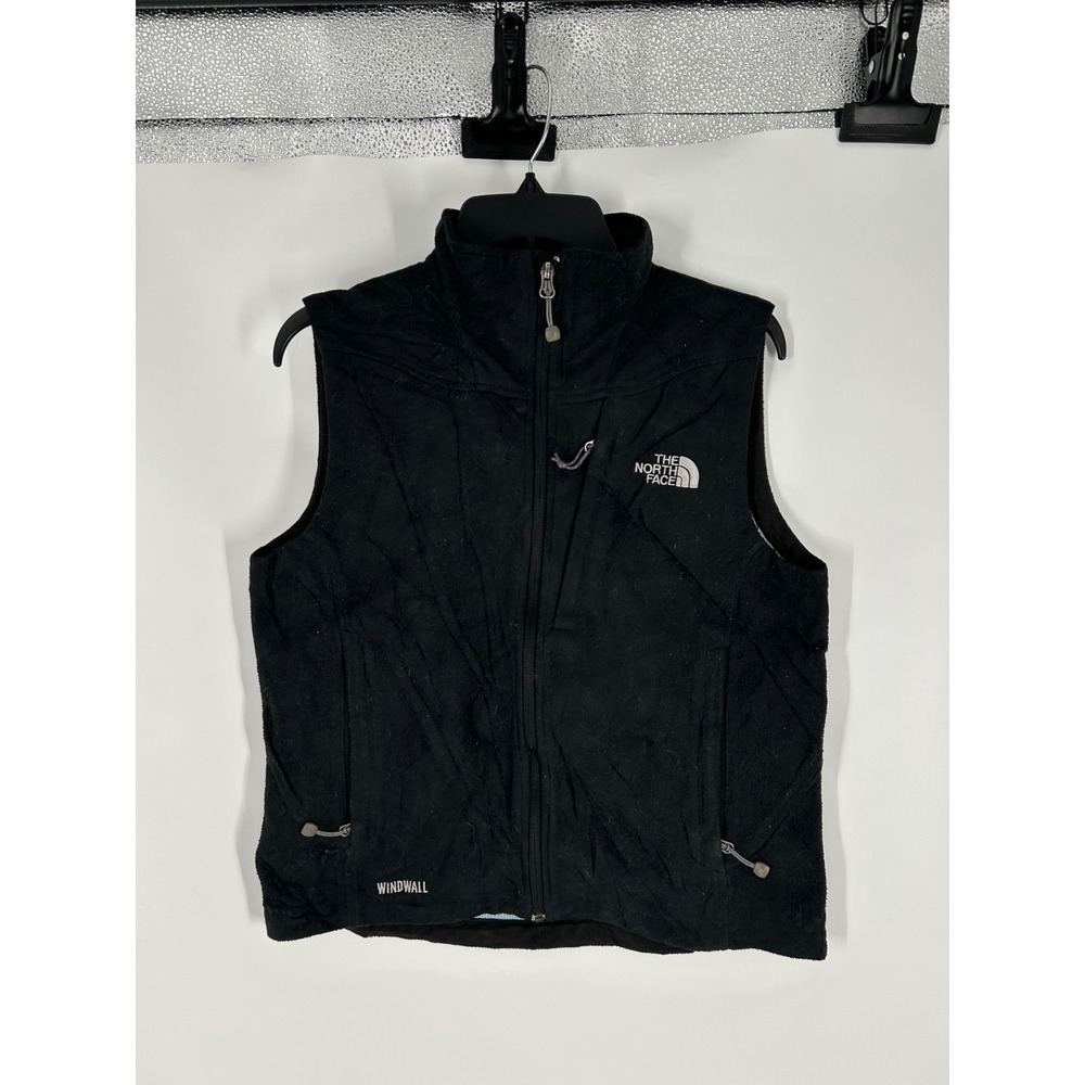 The North Face Windwall Fleece Vest Womens Medium Black Sleeveless Full Zip Up